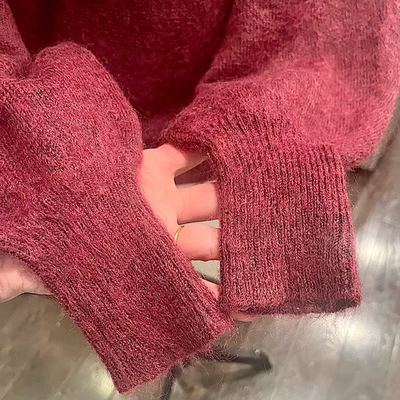 7 For All Mankind Mohair Wool Blend Balloon Sleeve Mock Neck Pullover Sw… - Picture 8 of 16